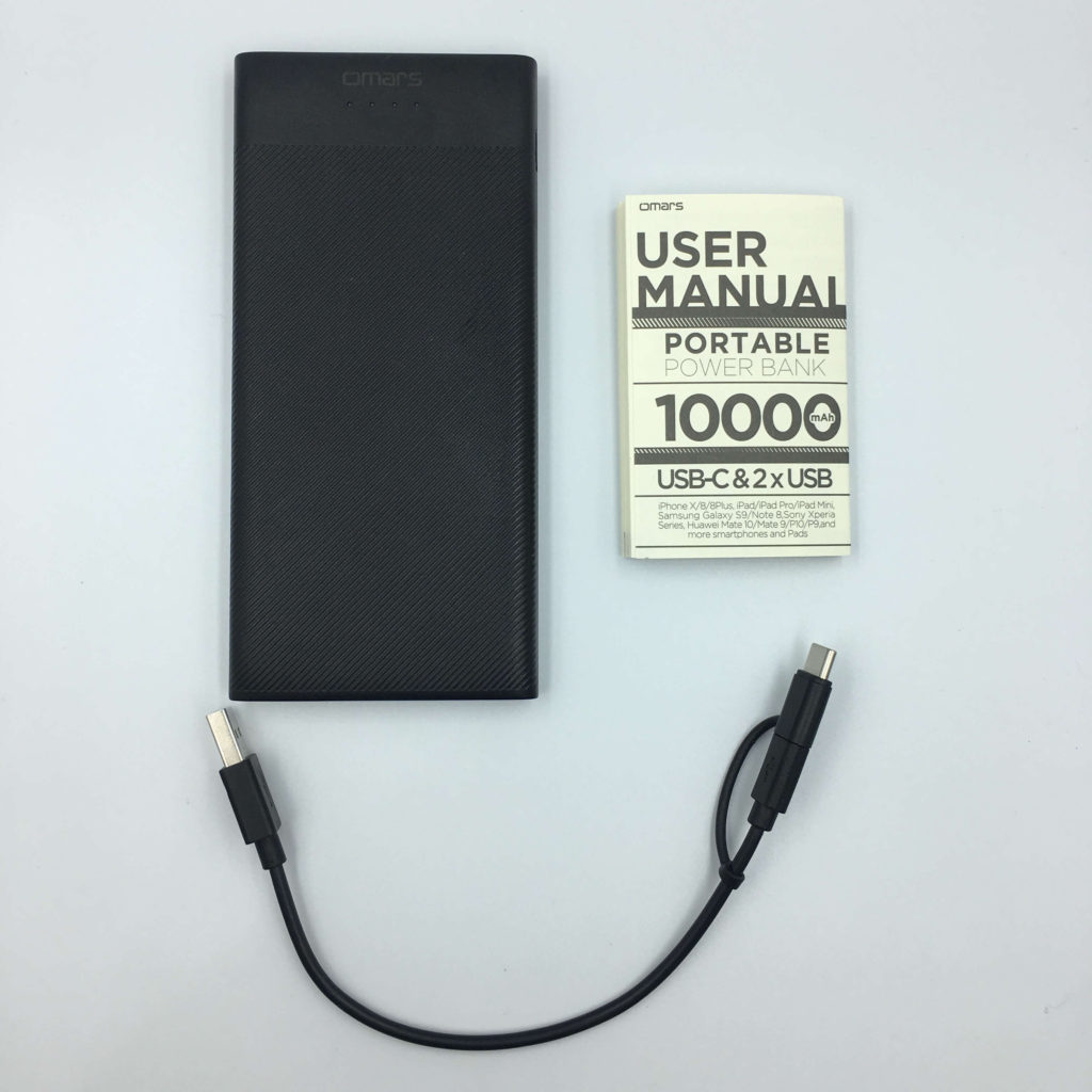 Omars Ultra Slim Power Bank 10000mAhの付属品①