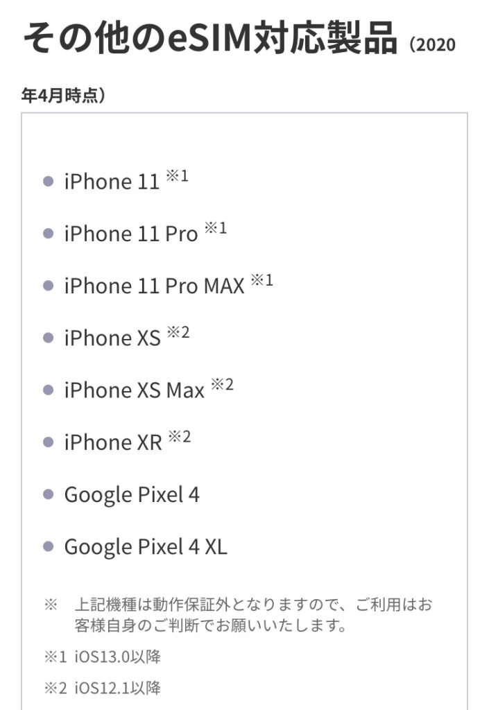 Rakuten UN-LIMITのe-SIMはiPhoneXR以降が対応製品