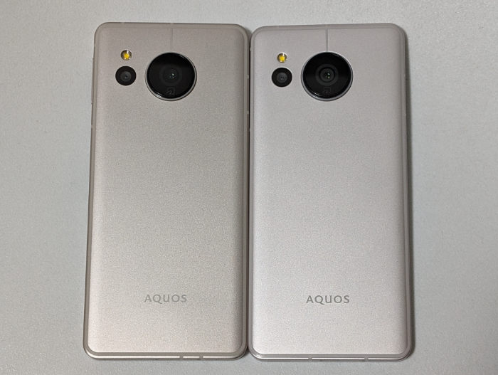 AQUOS sense8とAQUOS sense7のサイズ比較