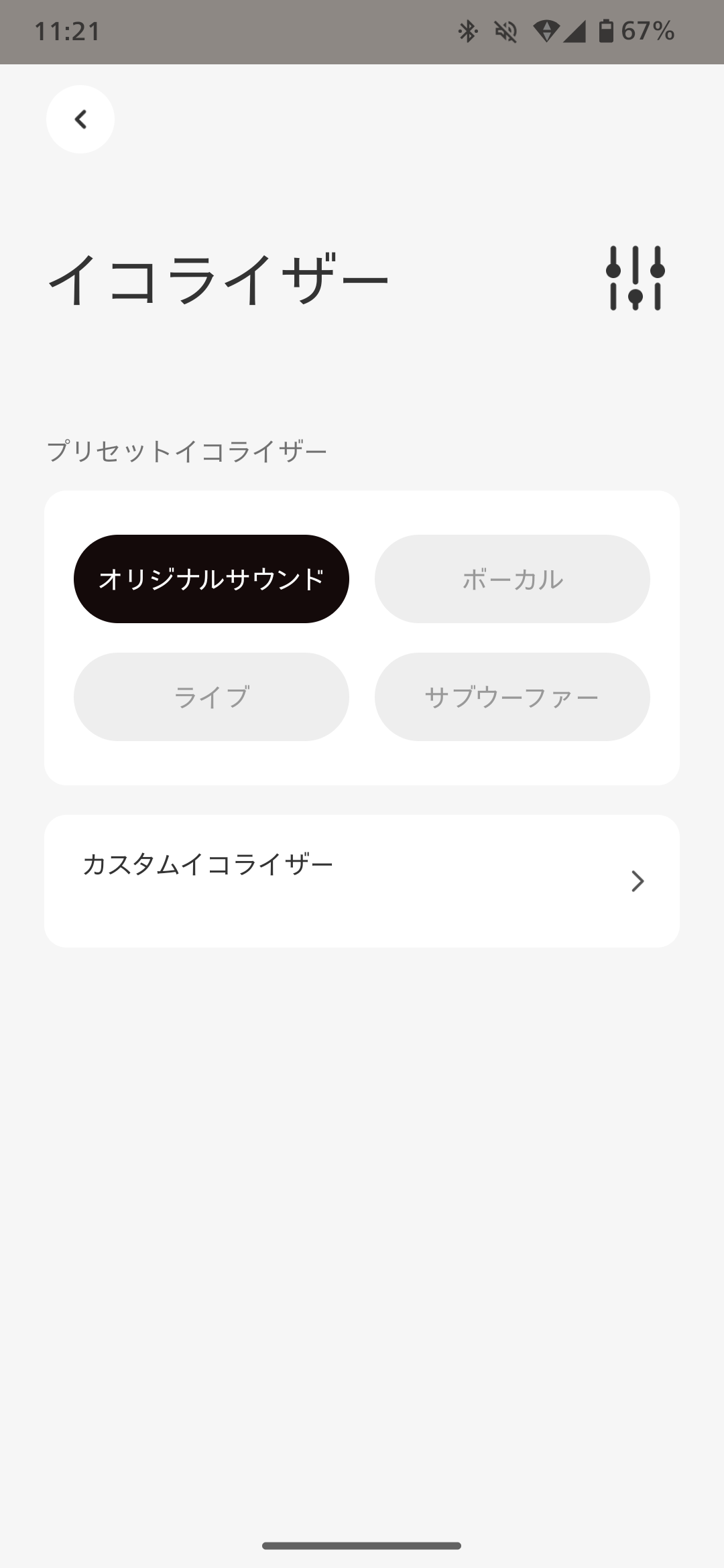 ACEFAST ACEFIT Proのイコライザー