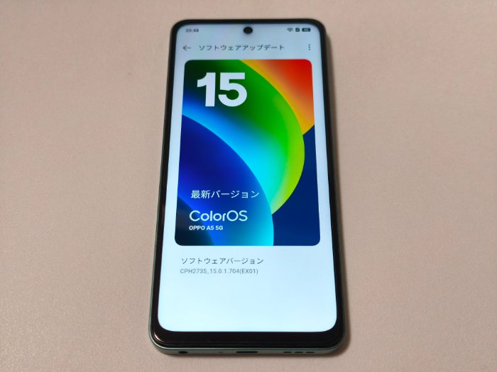 OPPO A5 5GはColorOS 15