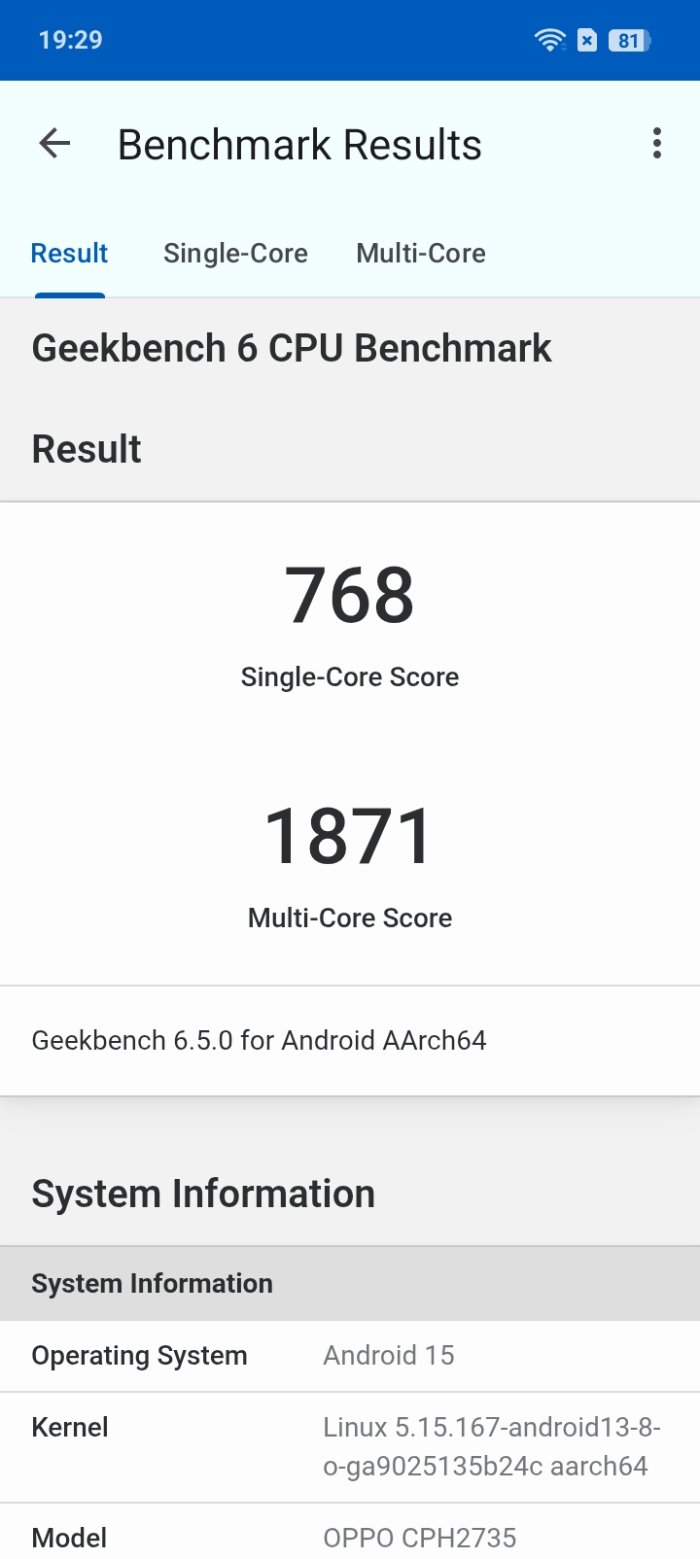 OPPO A5 5Gのベンチマークスコア
