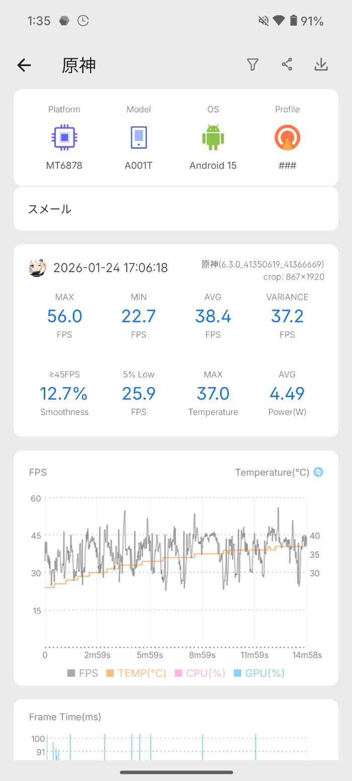 Nothing Phone (3a) Liteで原神を検証