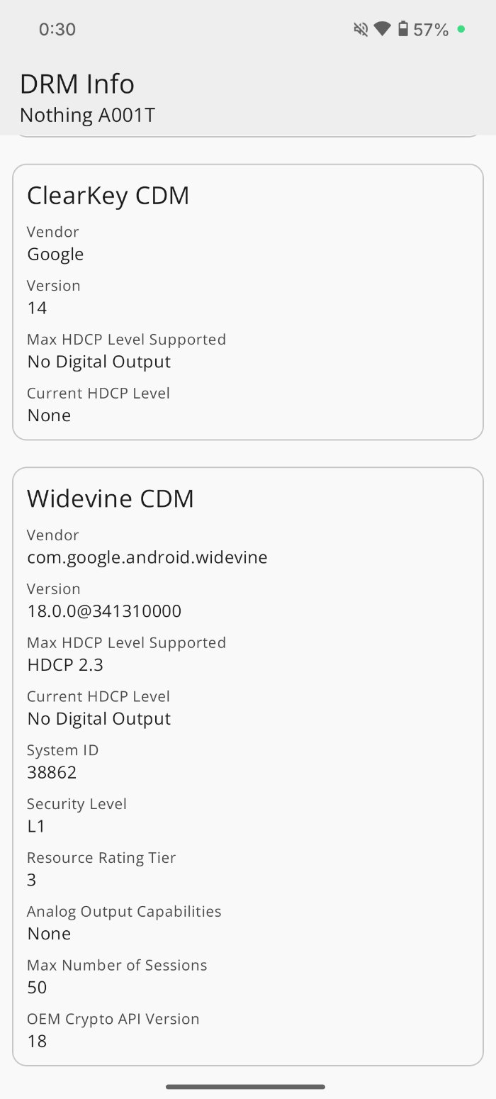 Nothing Phone (3a) LiteはWidevine L1