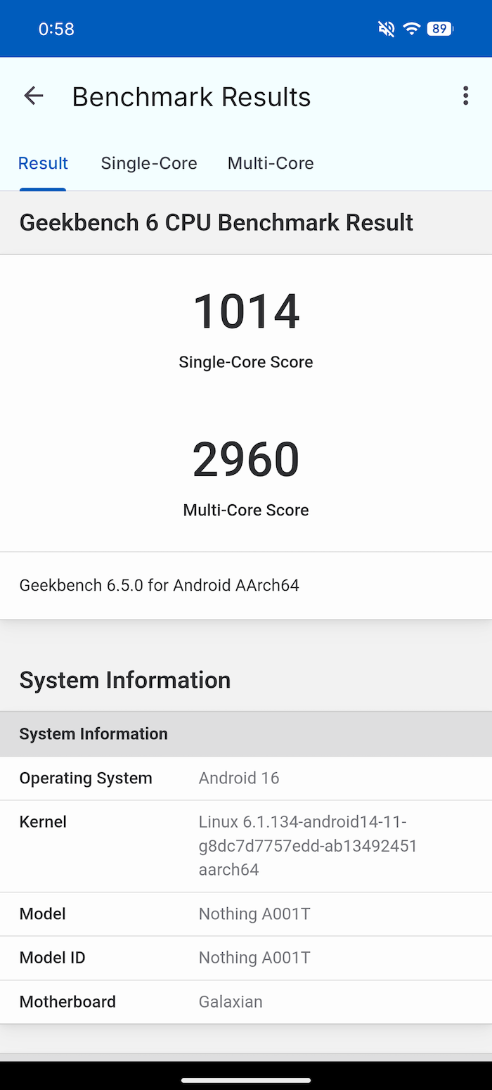 Nothing Phone (3a) Liteのベンチマークスコア