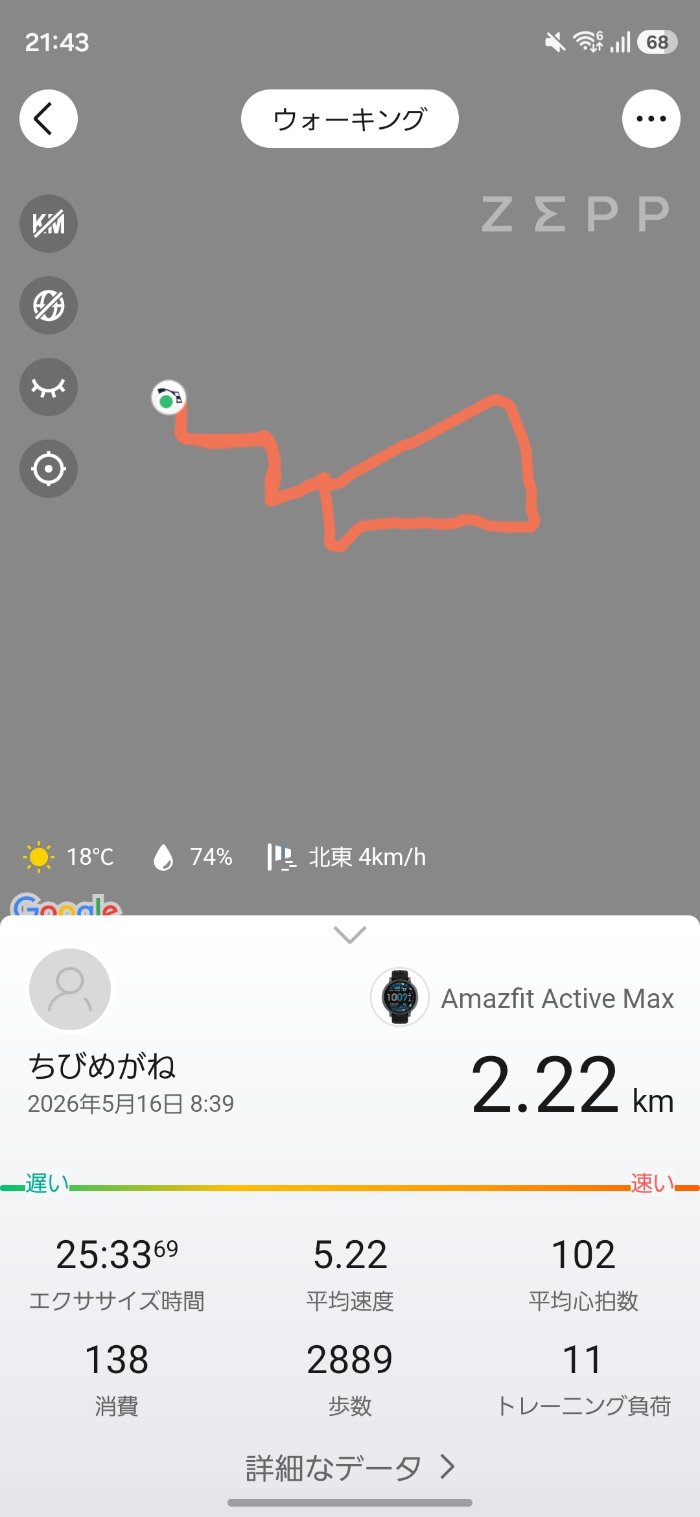 Amazfit Bip Maxのワークアウト計測