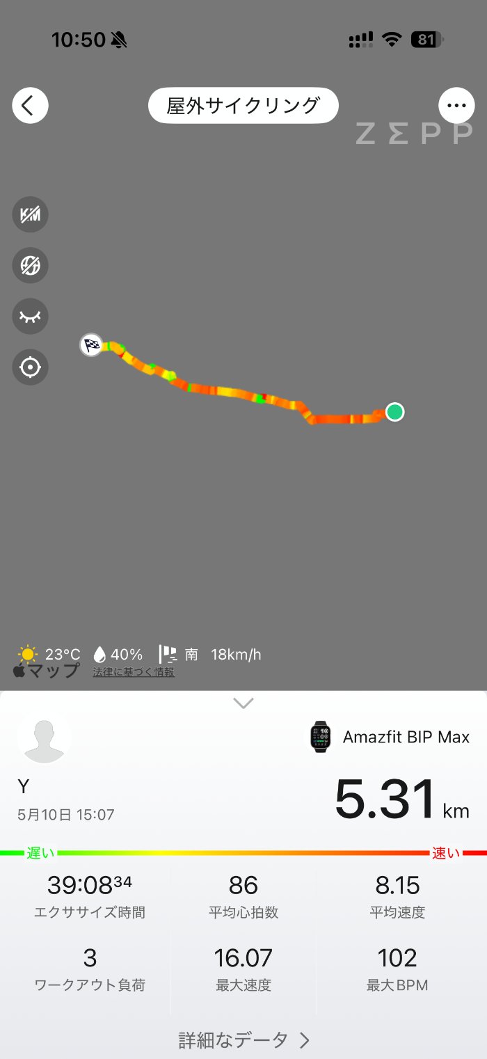 Amazfit Bip Maxのワークアウト計測