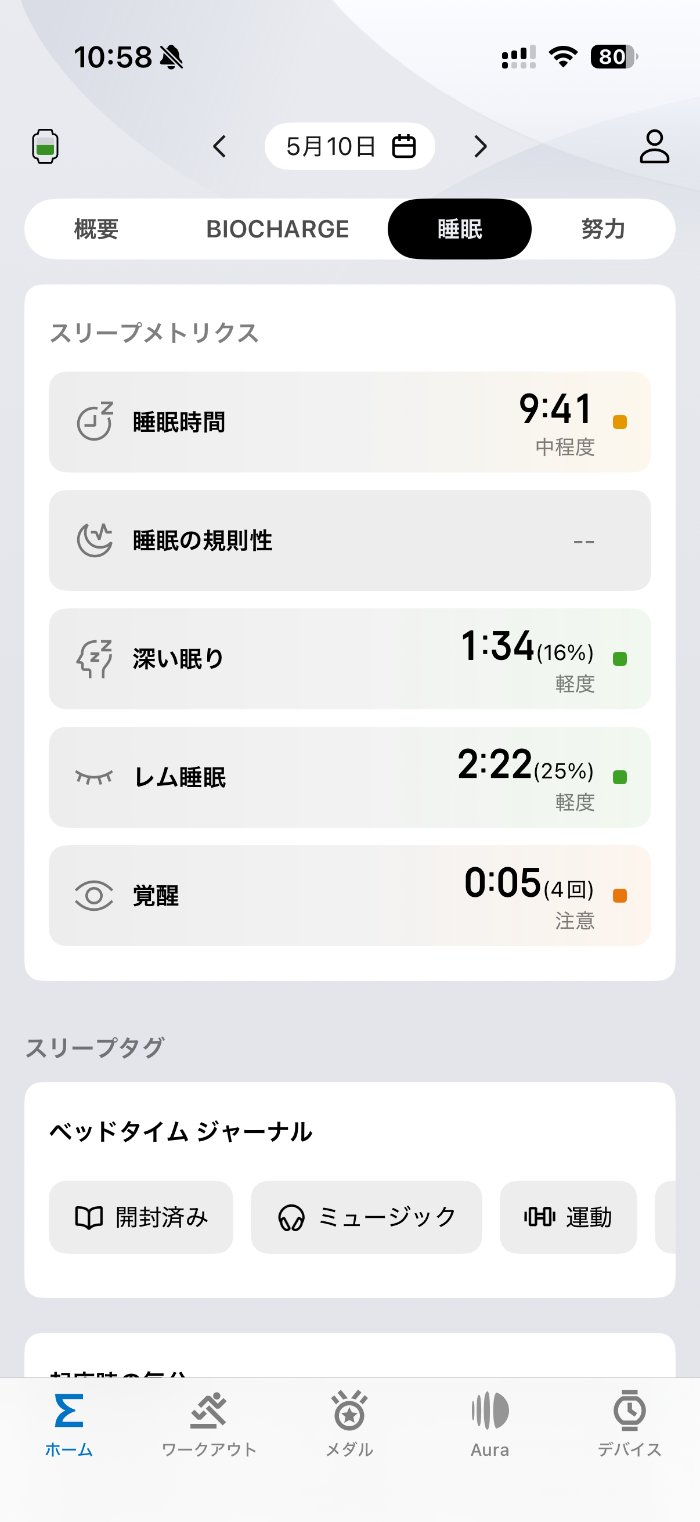 Amazfit Bip Maxの睡眠計測