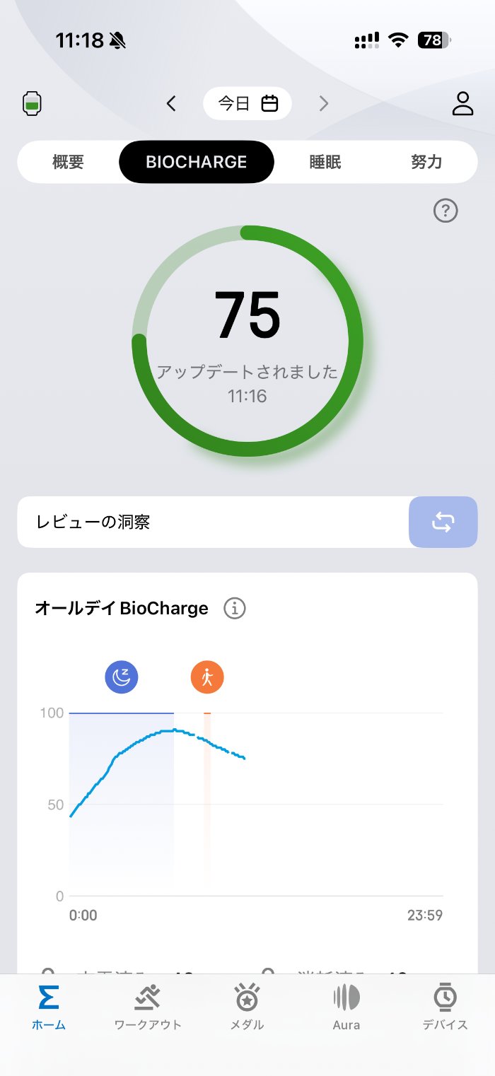 Amazfit Bip MaxのBio Charge