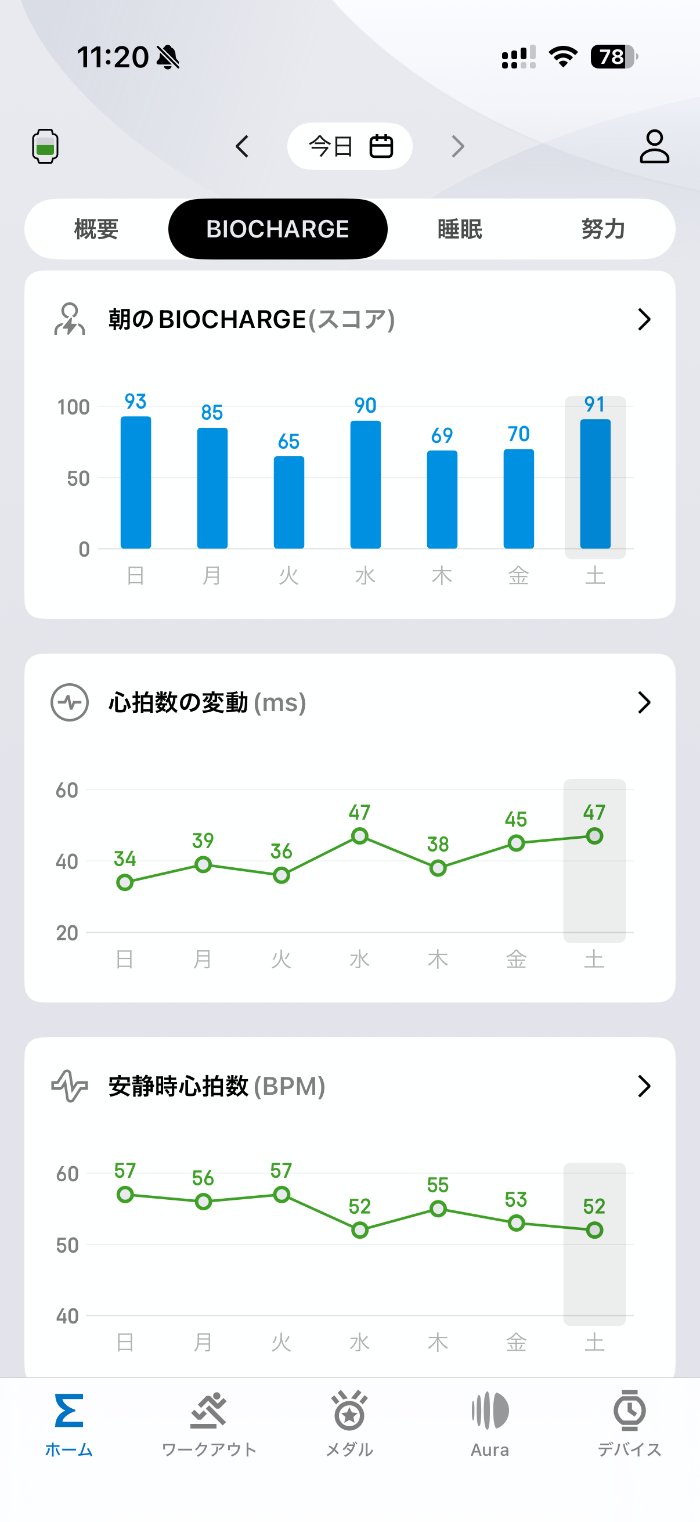 Amazfit Bip MaxのBio Charge